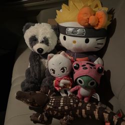 hello kitty anime panda etc plushies 