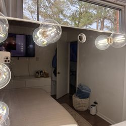 Vanity mirror glass top and chair