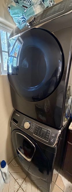 Samsung Black Stainless Laundry Pair - Dryer Works, Washer Needs Repair