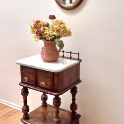 Vintage Leonard Eisen for Pulaski Apothecary Marble-Top Cabinet – Circa 1978–79