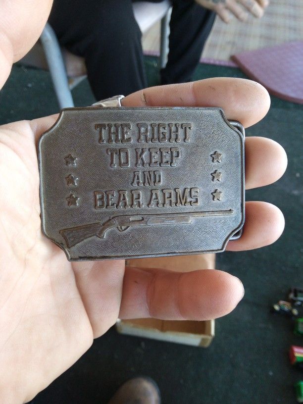 Vintage Right To Bear Arms Belt Buckle