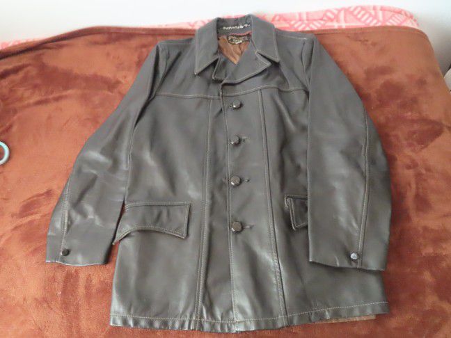 vintage leather 60s 70s golden thread outerwear brill bros jacket 38 rare style