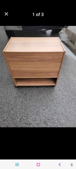 Wood Rolling Filing Cabinet