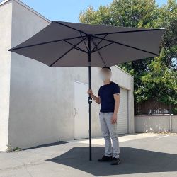$40 (New) Outdoor 10ft patio umbrella with tilt and crank, garden market (base not included)