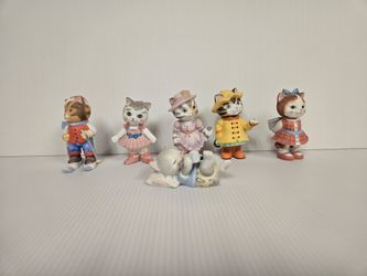 Vintage BC Bronson Collectibles  Kitty Cat Figurines Decor Lot of 6