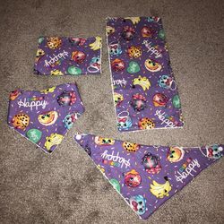 Shopkins baby bandana bib and burp cloth burp rag set