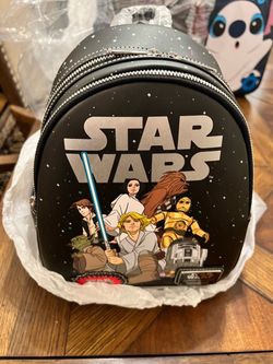 Loungefly Star Wars Character Mini Backpack – Silver Logo & Classic Cast