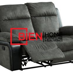 Woodsway Gray Reclining Loveseat

