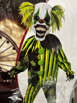 New, Creepy Glow in the Dark Clown Costume size 8-10