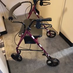 Burgundy Rollator Walker