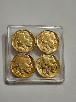 22K Gold Plated Buffalo Nickels