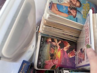 Box full of VHS tapes