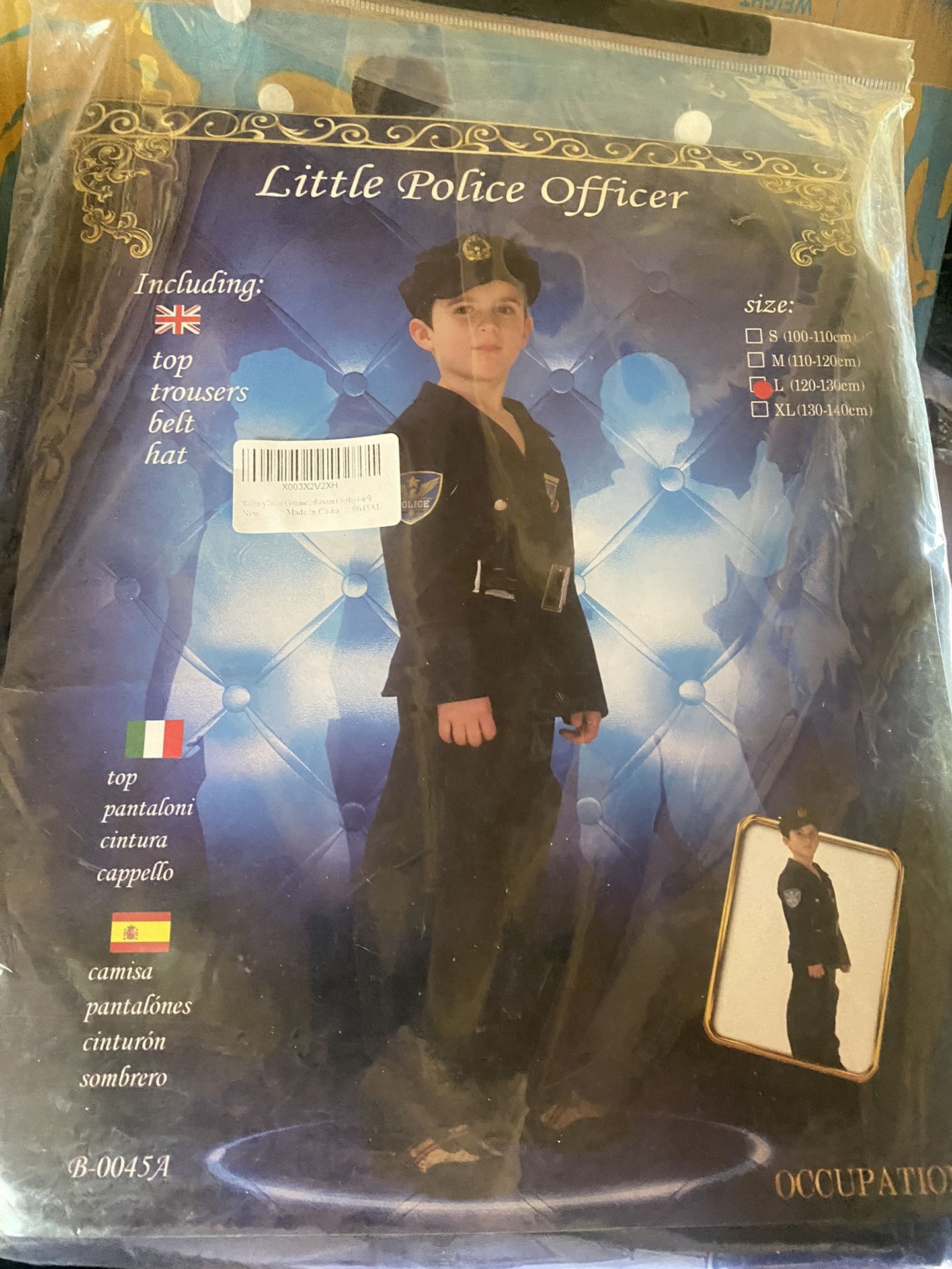 Little police officer have some in size medium, and some size large