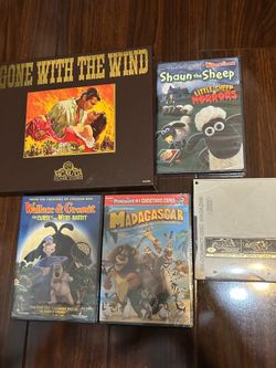 Sealed Movie DVD Vhs kit bundle madagascar wallace and gromit gone with the wind