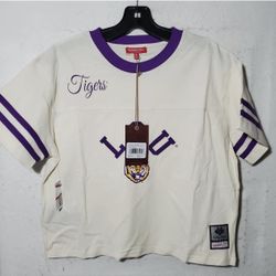 LSU Tigers Shirt Wmns College Football Cropped Yoke Tee