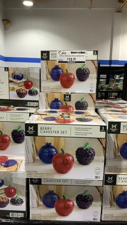 3- Piece Stoneware Berry Canister Set