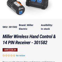 Miller welder. Wireless hand control