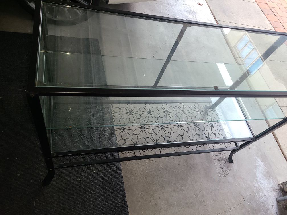 Glass and Metal Table Display Shelf