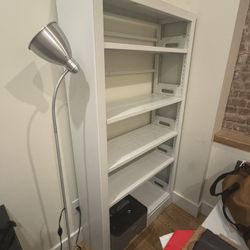 metal white bookshelf