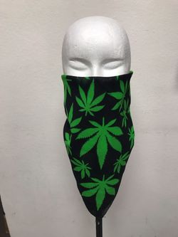 Marijuana hemp leaf pot bandana scarf face cover