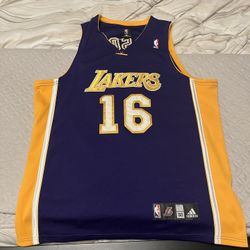 Pau Gasol Los Angeles Lakers Adidas Jersey Swingman Purple NBA Men Size 50