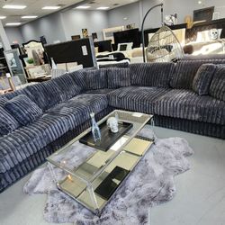 L Shape Luxury Sectional Couch Black $1799
