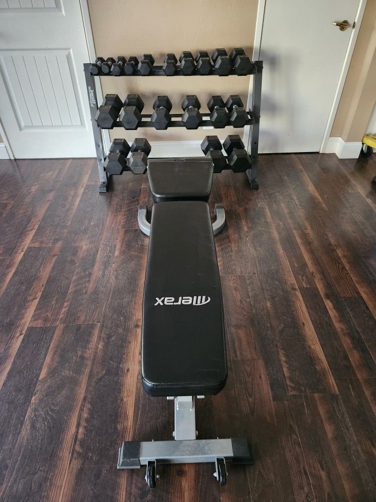 Dumbell Set + Adjustable Flat/Angle Bench