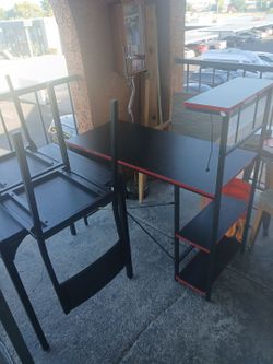 Gaming desk and table with two chairs