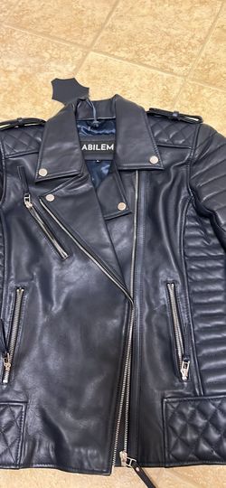 Biker Navy Leather Jacket
