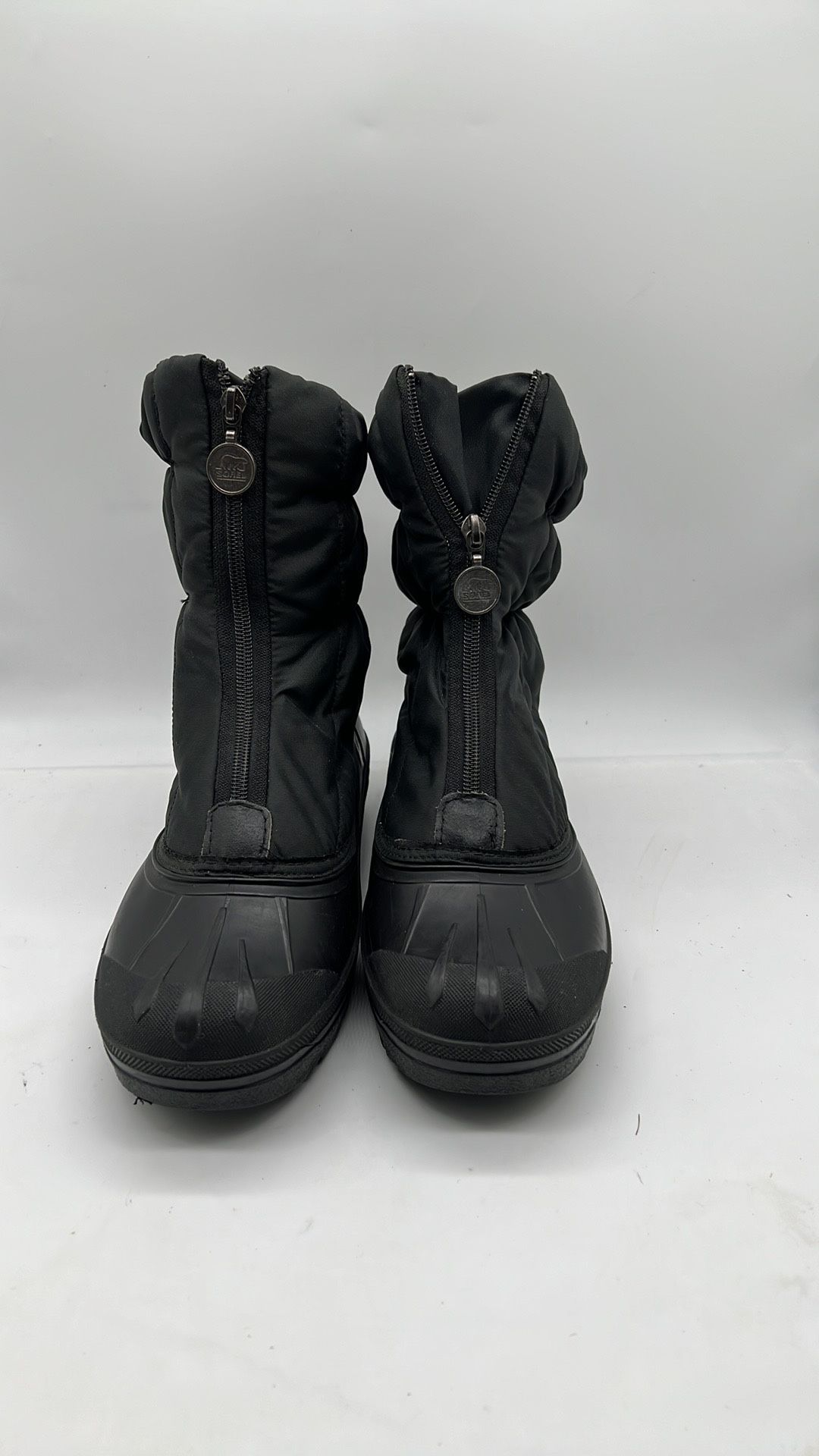 Sorel Women's Black Zip Up front Removable Liner Snow Boots Size 9