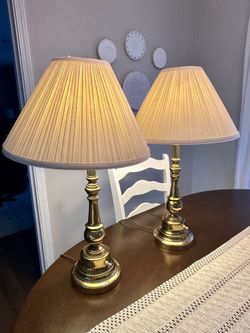 Pair of Brass Lamps