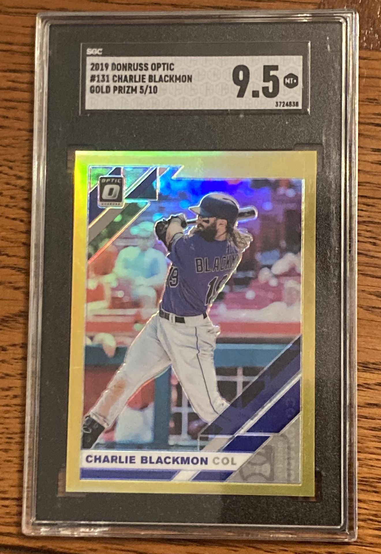 Charlie Blackmon 2019 Donruss Optic Gold Prizm REFRACTOR graded SGC 9.5 baseball sports card