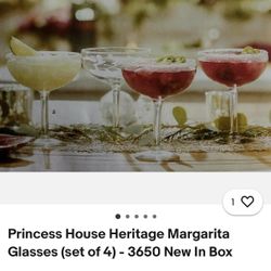 Princess House Heritage Margarita Glasses 