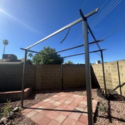 Cheap Outdoor Items! Metal Pergola Frame & Cinder Blocks 