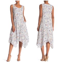 Jones NY - Women’s Sleeveless Linen Blend Floral Dress (10)