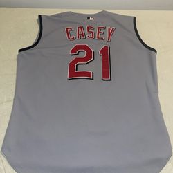 Authentic Sean Casey Russell Diamond Cincinnati Reds Jersey Men 52 Gray MLB
