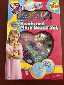 Bead set for making bracelets. For girls