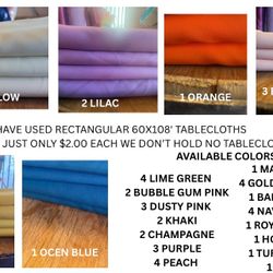 Used Rectangular Tablecloths 