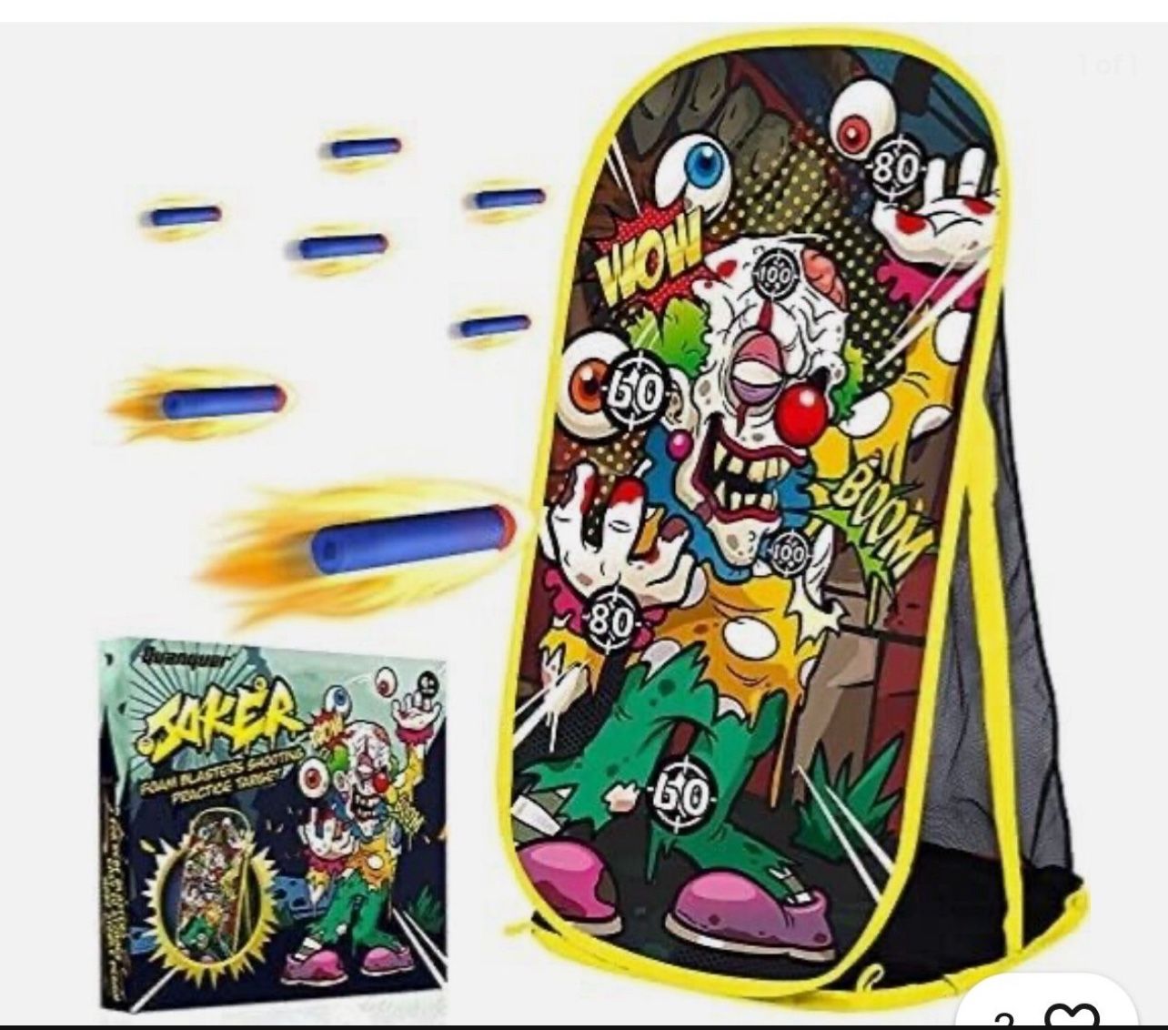 Quanquer Shooting Practice Target for Nerf Gun - Clown Shooting Target Toy with Net - Ideal Christmas Toy Gifts for Boys Girls Indoor Outdoor Activity