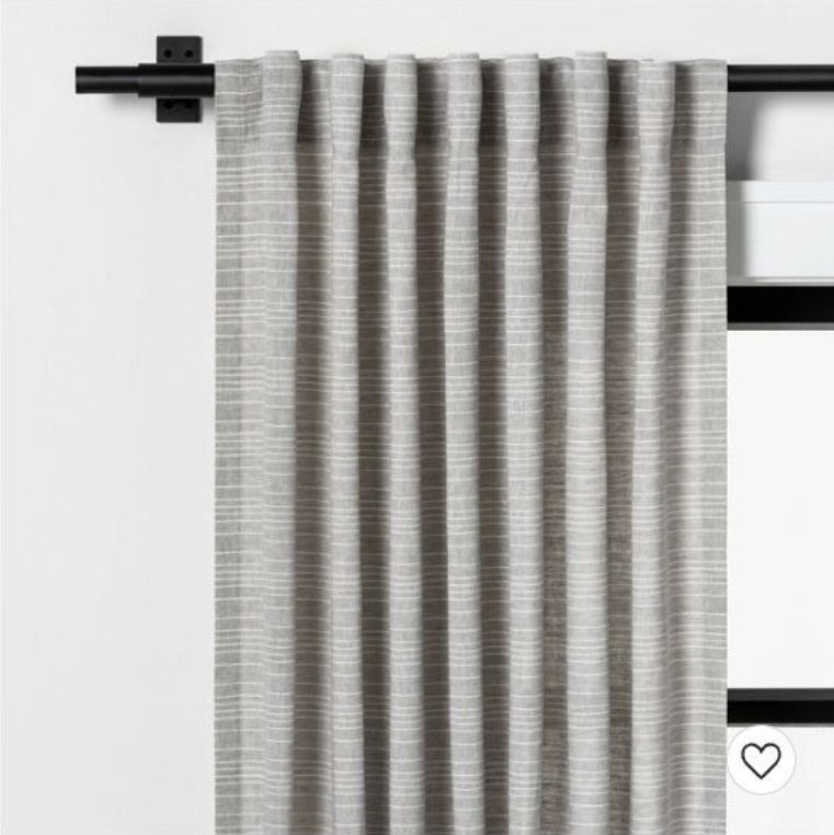 Hearth and Hand (1) Fine Stripe GRAY Sour Cream Curtain Panel 95 x 54"/Lot of 3