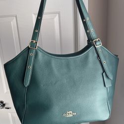 Coach ‘23 Pine Green Meadow Tote Shoulder Bag 