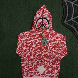 Bape Zip Up Hoodie Pink