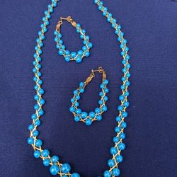 Vintage Blue Gold Tone