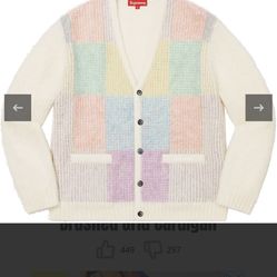 Supreme Brushed Grid Cardigan size S