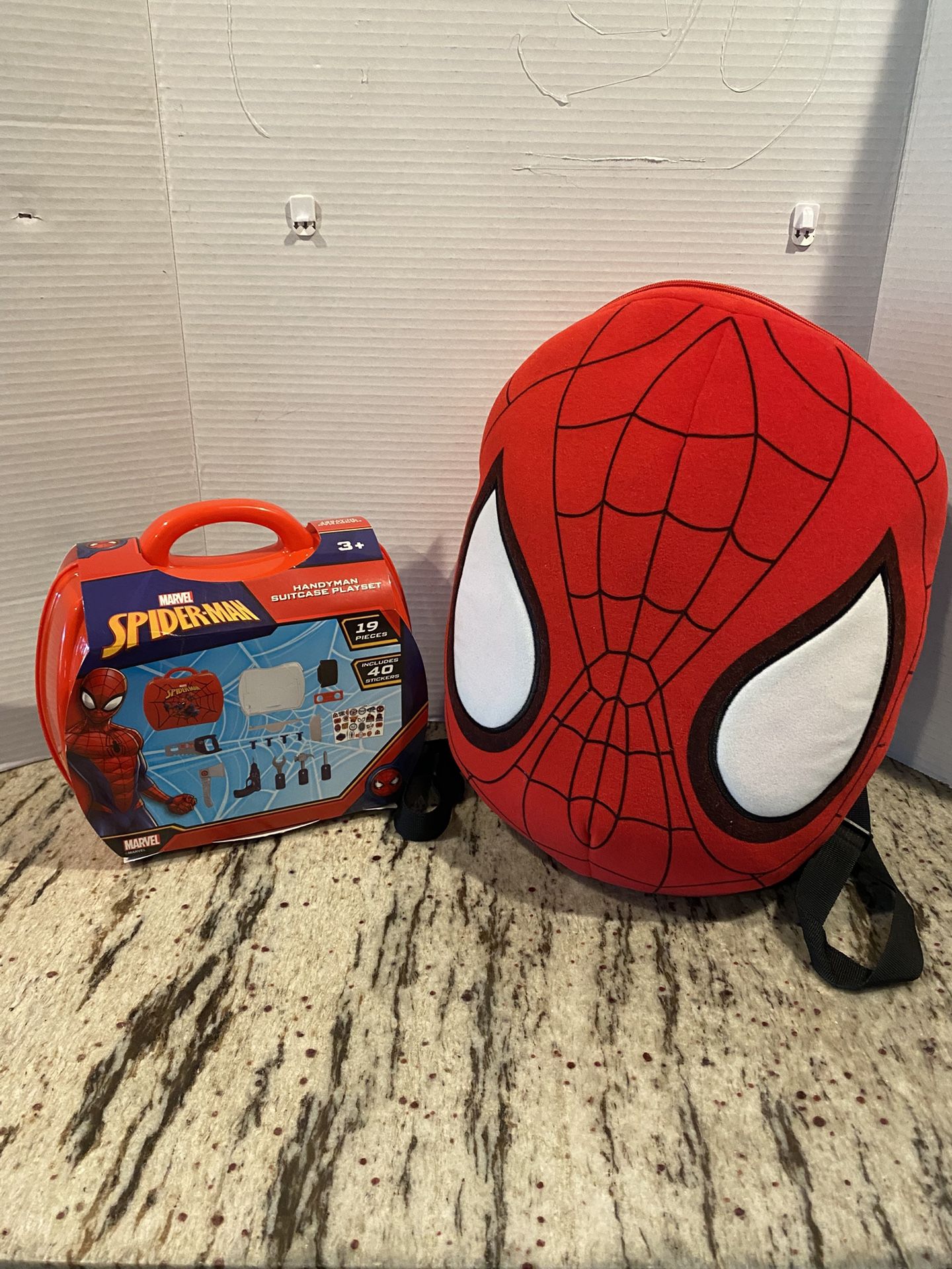 Spider-Man Head Plush Backpack & Play Tool Kit Holiday Bundle