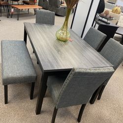 New Dinner Set Table With 4 Chairs And Bench 