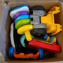 Box of toddler toys