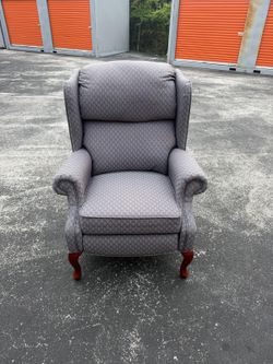 Blue Gray Recliner Arm Chair