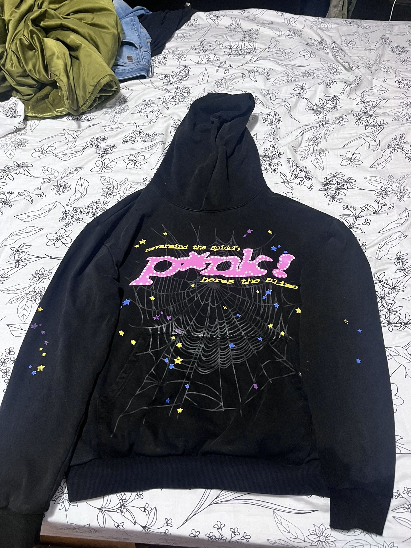 black sp5der hoodie size M
