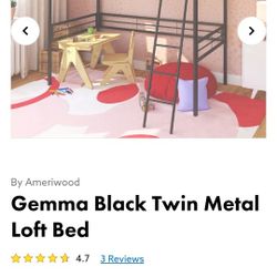 Metal Loft Twin Bed Frame With Ladder